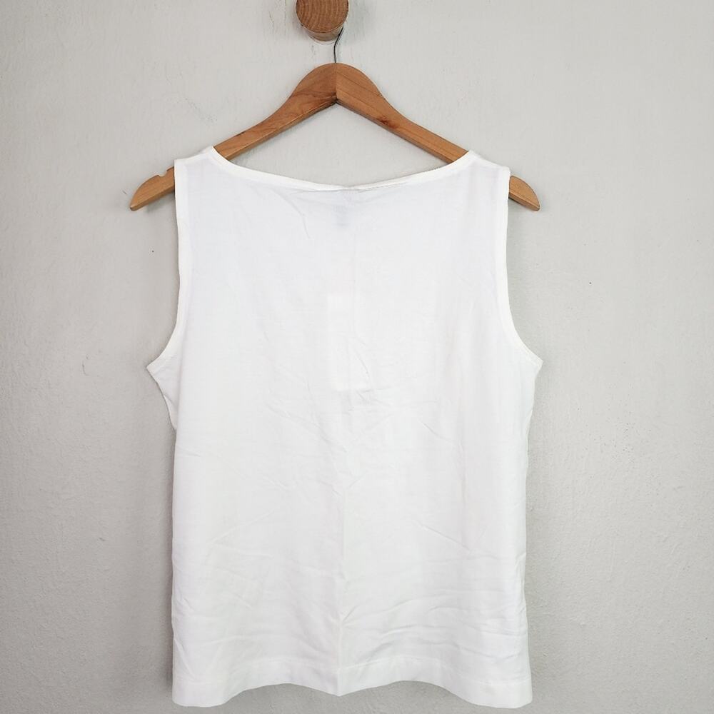 NWT Eileen Fisher White Tencel Stretch Sleeveless Tank Top Layering Shell Medium - Picture 11 of 13